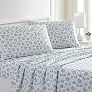 Modern Threads Soft Microfiber Printed Sheets - Luxurious Microfiber Bed Sheets - Includes Flat Sheet, Fitted Sheet with Deep Pockets, & Pillowcases Forever Roses King