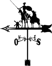 Wind vanes, Outdoor Garden Cheetah Knight Weather Vane, Decoration Weathervane, Wind Direction Indicator Kit, Courtyard Lawn Metal Bracket