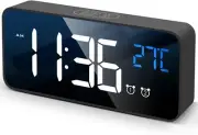 NEW Digital Alarm Clock with Large LED Temperature Display, Portable