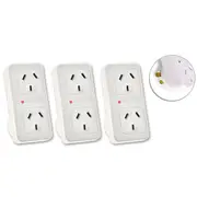 3x Sansai Vertical Powerpoint Double Surge Protector Adaptor/Outlet Spliter/AU