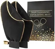 2 pcs Deep Exfoliating gloves Mitt Body Scrub, kessa hammam Glove Body Scrubber & Skin Cleander, Body Scrub Gloves For Men & Women, Skin Exfoliator For Body Tool Remover of Dead, 2 Count (Pack of 1)