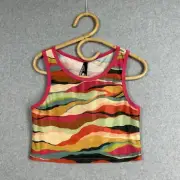 Dangerfield Tank Crop Top Size 12 M Grounded Tank Multi Mesh Sheer