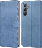 [Leacckl] Mobile Phone Case for Samsung Galaxy A35 5G Case, Premium PU Leather Wallet Shockproof [Magnet] [Stand Function] [Card Slots] Protective Flip Case, Blue