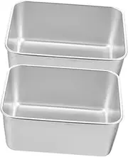 MUSISALY 2Pcs Stainless Steel Camping Bowls Portable Food Container Rectangle Design High Temperature Resistant Tableware for Picnic Outdoor and Travel Use