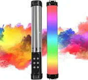 RGB Handheld Photography Lamp Dimmable LED Light Portable Vlog Light with 2000mAh Battery 49 RGB Modes Adjustable Music Rythm 2700-7500K