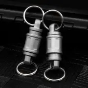 Titanium Alloy 360 Degree Rotation Keychain w/ Keyring EDC Detachable Keychain