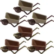 6 Pcs Toy Wheelbarrow Mini Barros Tiny Micro Scene Layout Props Plastic Cart