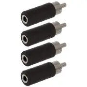 4x RCA Male to 3.5mm 1/8" Mono Female Audio Adapter Converter Connector Nickel