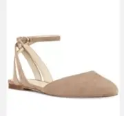 NIB Nine West Begany Brown Leather Suede Flat Ankle Strap Shoes 8
