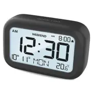 Digital Alarm Clock Bedside - Battery Powered Clock with LCD Display Volume