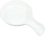 Cooking Spoon Rest,Ceramic Spoon Holder,Cooking and Coffee Spoon Rest for Kitchen Counter (White)