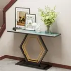 120cm Sintered Stone Console Hallway Table Accent Side Table Stable Hexagon Base