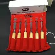 6 Pc AMT Wood Carving Hand Chisel Carver Woodworking Lathe Tool Set Gouges