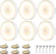 Electight 14 LEDs Motion Sensor Light Indoor, 6 Pack Newest Night Light USB Rechargeable, 3 Light Modes & Long Last Battery, Cordless Magnetic Nightlight for Bedroom, Closet, Hallway (Warm White)