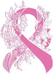 Breast Cancer Ribbon Flower Car Decals Stickers Pink Ribbon Decal Fight Cancer A