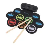 Electronic Drum Set With Dual Speaker 3.5mm Headphone Jack MIDI Roll