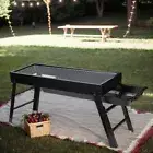 Foldable Portable Steel BBQ Grill Outdoor Camping Stainless Steel Mesh Black