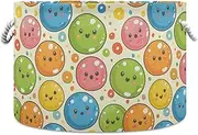 Yoogain Cartoon Cute Bubbles Clorful storage basket foldable and waterproof storage bins with sturdy handle round solutions outdoor for home toy kitchen