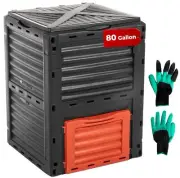 Idzo Garden Compost Bin Outdoor 80Gallon, Outdoor Composter Bin with Large Ca...