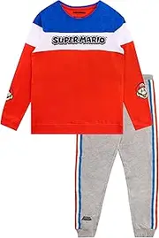 [Super Mario Bros.] SUPER MARIO Boys Gaming Sweatshirt and Joggers Set 2 Piece Outfit Set for Kids Multicolor 7