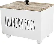 AwObEpl Laundry Pod Storage Container,Dryer Sheet Container,Laundry Dryer Sheet Holder,Dryer Sheet Box,Laundry Sheet Holder,Dryer Sheet Dispenser for Laundry Room Kitchen Bathroom (White)
