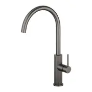Brass Kitchen Mixer Tap Sink Vanity Faucet Swivel Spout Knurled Grey 399mm