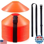 100 Pieces Soccer Cones with Strap Agility Disc Cones Soccer Training Cones S