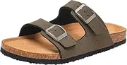 [Torotto] Kids Sandals Boys Girls Slide Summer Non-slip Cork Sandals with Adjustable Straps for Indoor & Outdoor, Taupe Gray, 1 Little Kid