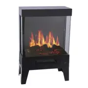 3D 24" Black Contemporary Electric Stove Internal UV Light 2 Setting Room Warmer