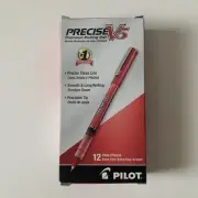 Box of 11 Pilot Precise V5 Rollerball Pen 35336 Extra Fine 0.5mm Red Ink