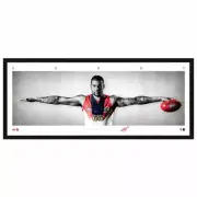 LANCE FRANKLIN SYDNEY SWANS SIGNED FRAMED POSTER PARKER KENNEDY AFL MEMORABILIA