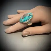 NWT NATURAL RUSSIAN AMAZONITE STERLING SILVER RING SIZE 10