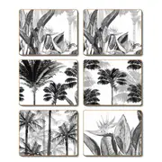 Country Kitchen Coco Cabana Ink Cork Backed Drink Coasters Set 6