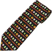 [Jacob Alexander] Men's Happy Halloween Monsters Frankenstein Mummy Witches Jack-O-'Lantern Regular Neck Tie