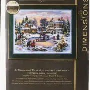 Golden Moments Cross Stitch Kit - Cherished Memories, 16 Count Dove Grey Aida, 1