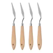4pcs 9# Painting Palette Knife Pointy Stainless Steel Art Spatula Scraper Tool