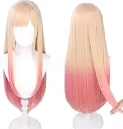 SUNXXCOS My Dress Up Darling cosplay Wig Yellow Pink Gradient Long Straight Actual Ombre (Kitagawa Marin)