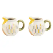 2x Urban Maldon Check 11cm Ceramic Mini Jug/Utensil Cutlery Holder Home/Kitchen
