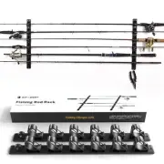 Wall Mount Fishing Rod Holders Horizontal/Ceiling Fishing Pole Storage Rack New