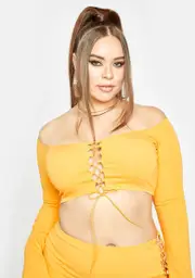 [HOROSCOPEZ] Plus Burst Of Fun Lace-Up Top