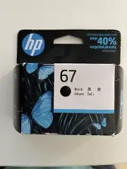 hp Printer Cartridge Black "67" Deskjet & Plus Envy & Pro New in Box ~120 pgs