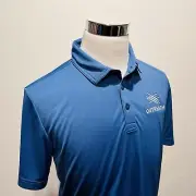 NWT Travis Mathew Medium Coto Performance Golf Polo Shirt Blue Polyester