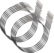 Fishing Essential 10pcs 50cm Steel Leaders Snaps High Resistance Anti-bite Line for of Fishing