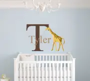 Custom Name & Initial Giraffe Vinyl Wall Decal-Wall Decal Sticker Kid's Room