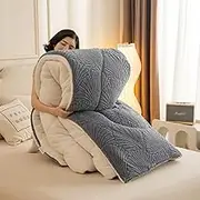 Super Ultra Soft Plush Sherpa Comforter, Cozy Reversible Fleece Quilt Thickened Lambswool Warm Quilt Core for Cold Winter(C,200x230cm/4.0kg)