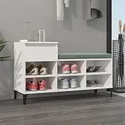 Generic Shoe Cabinet High Gloss White 102x36x60 cm Engineered Wood