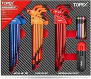 TOPEX 38Pcs Allen Key Set Multicolor Hex Key Allen Wrench Ball End Folding Hex Key Ball End Torx & Metric & Imperial Size for DIY Automotive Mechanic Home Use
