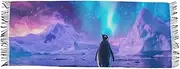 [AIXIWAWA] Aurora Penguin Women's Pashminas Scarf, Shawls Wrap Lightwight Tassel for Evening Dress Dinner Party, Multicolor