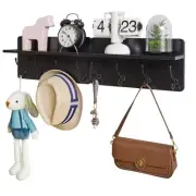 Coat Rack Shelf Wall Mounted Wooden Hooks Set of 2 Entryway Hanger with
