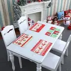 Xmas Dinning Mat Rectangle Anti-slip Christmas Tree Print Dining Table Mat Cloth